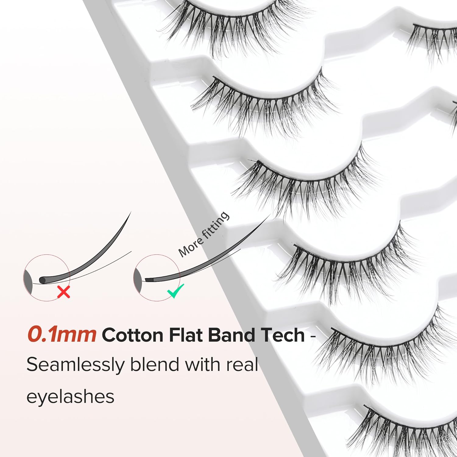 Wispy Lashes False Eyelashes Natural Cat Eye Lashes 12mm Strip Lashes withThin Band Siliglli Cat Eyelashes 3D Volume False Lashes C Curl Eyelashes Pack 7 Pair-FemmiqueWomen