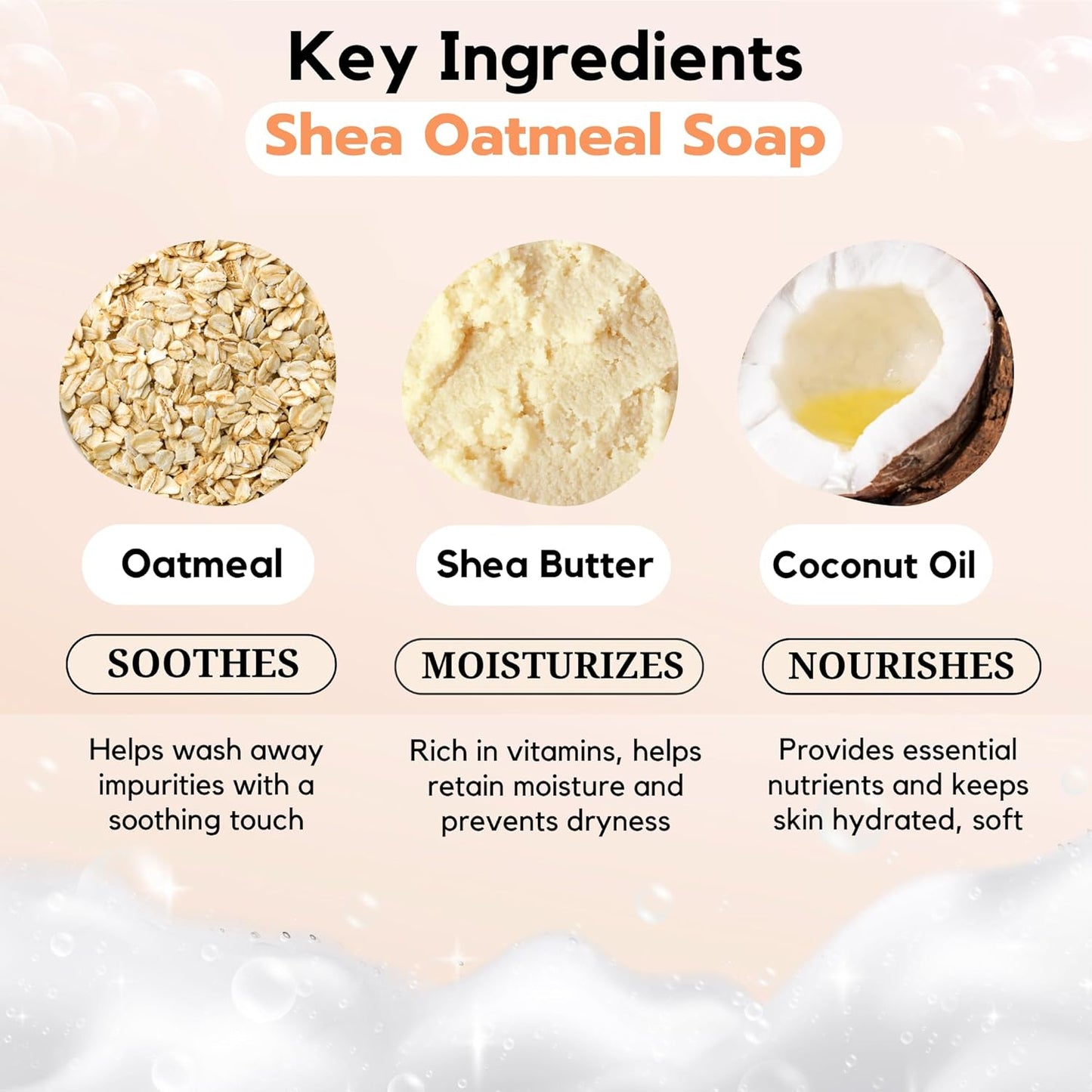 ECO ROOTS 3 Pack Natural Oatmeal Soap Bar – Face & Body Cleansing Bar with Shea Butter & Coconut Oil – Gentle Daily Moisturizing Bars of Soap-FemmiqueWomen