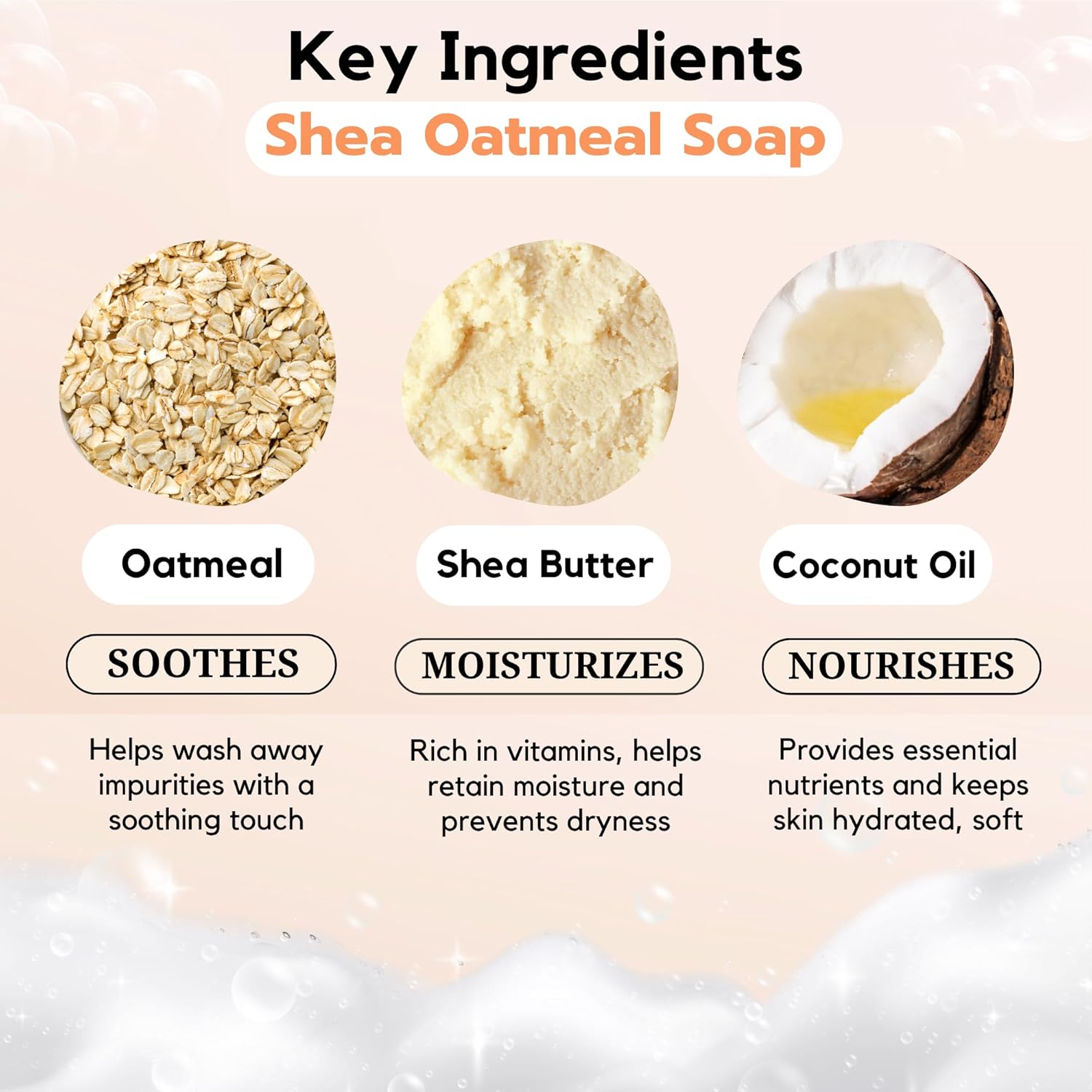 ECO ROOTS 3 Pack Natural Oatmeal Soap Bar – Face & Body Cleansing Bar with Shea Butter & Coconut Oil – Gentle Daily Moisturizing Bars of Soap-FemmiqueWomen