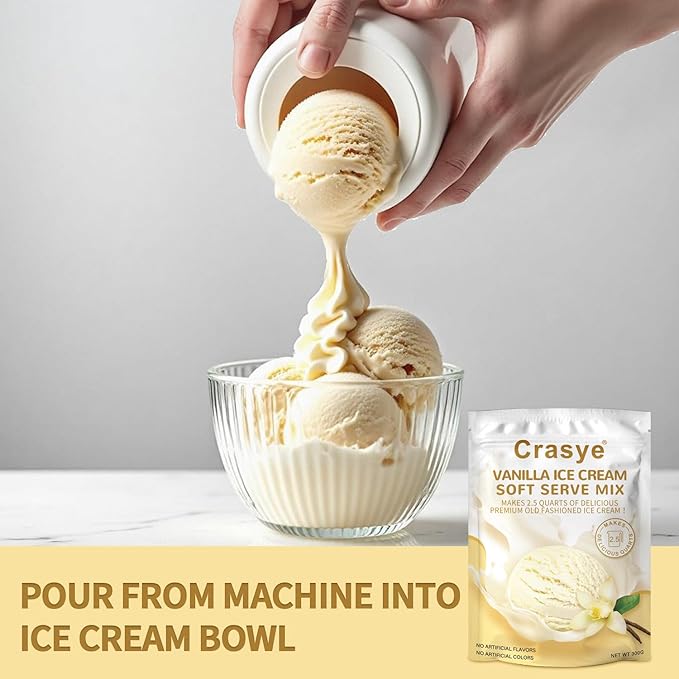 10 Ounce Ice Cream Mix Vanilla Soft Serve Mix Soft Serve Mixes Base Powder Homemade for Ice Cream Maker Machine-FemmiqueWomen