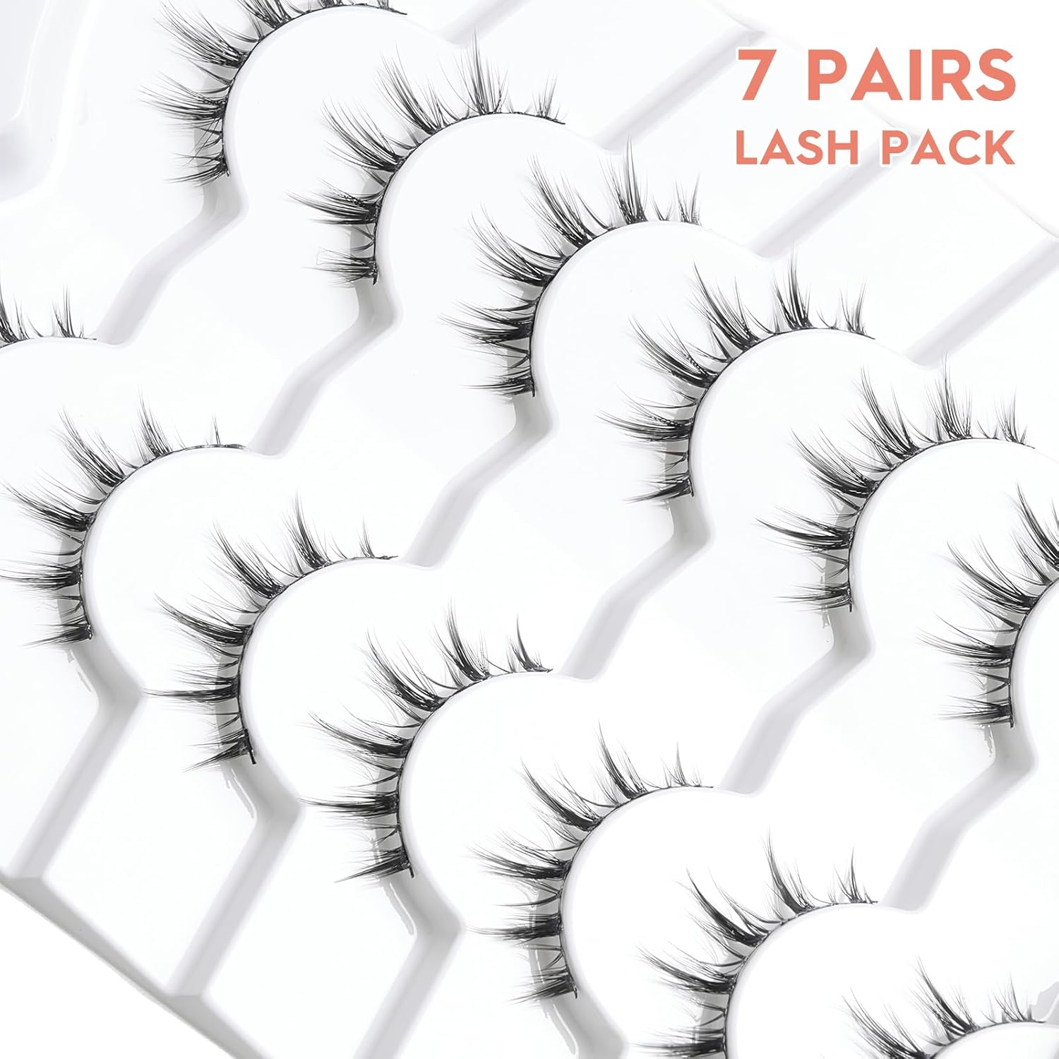 Manga Lashes Natural Look Anime Eyelashes Wispy 3D Volume 0.1MM Thin Band Manhua Lash Korean Asian Style 10mm Short Eyelash C Curl 7 Pair Siligli-FemmiqueWomen