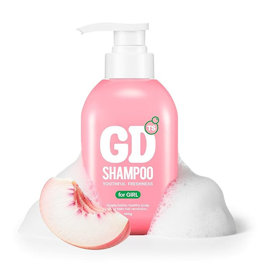 TS GD Shampoo for Girls | Korean Teen Shampoo with Upgraded Probiotics | Anti-Dandruff & Itchy Scalp Relief | Pink Peach Allergy-Free Fragrance | Sulfate-Free (13.53 fl oz, 400ml)-FemmiqueWomen