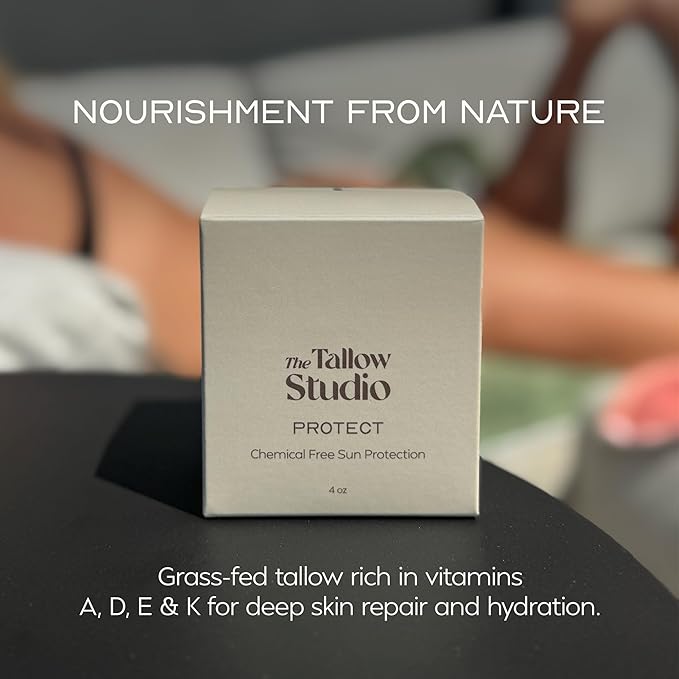 Everyday Tallow Mineral Sunscreen ~ SPF 30 | 100% Grass-Fed & Organic | Face & Body | Naturally Scented with Frankincense & Lavender Oil | Zinc Oxide | Water Resistant (2oz)-FemmiqueWomen