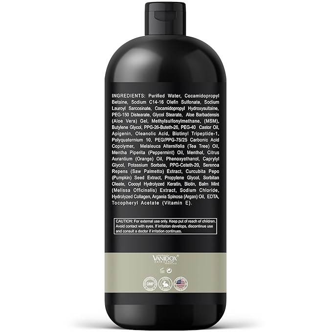 Tea Tree Oil Shampoo with Castor Oil, DHT Blockers, Itchy Scalp Relief, Supports Fuller Hair, Cleanses Dandruff & Buildup, For Men & Women, Made in USA, 16 fl oz-FemmiqueWomen