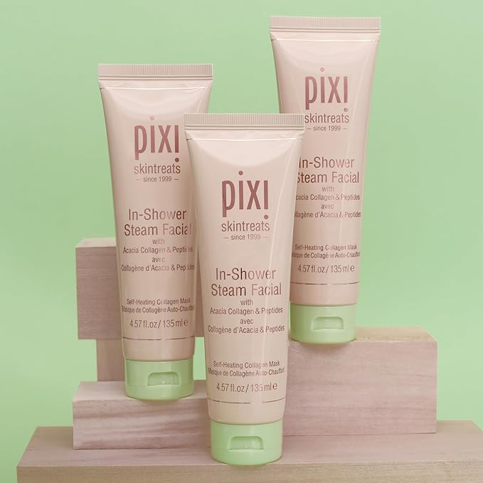 Pixi In-Shower Steam Facial | Gel-to Oil Cleanser for Radiant Skin | Deeply Nourishes, Softens & Tones | Self-heating for Use in Shower or Bath | 4.6 fl oz/ 135 ml-FemmiqueWomen