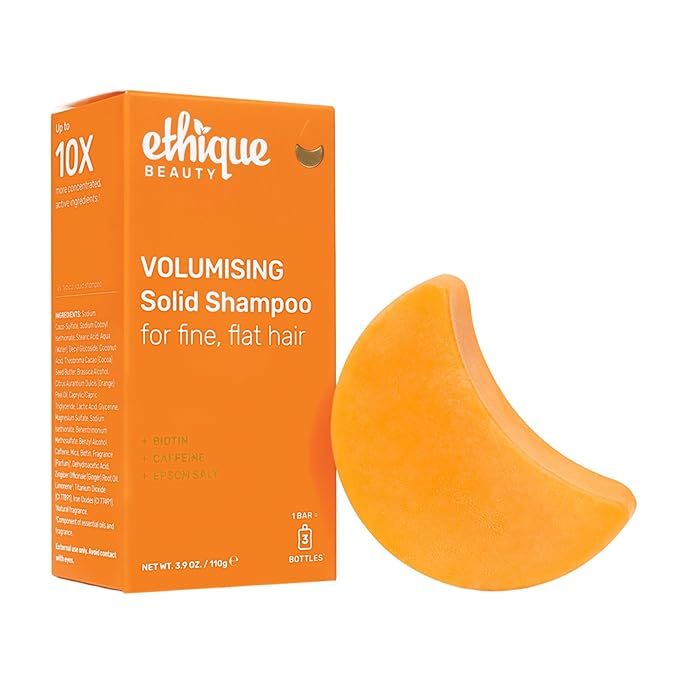 Ethique Volumizing Shampoo Bar with Biotin for thin, fine hair - Plastic-Free, Vegan, Cruelty-Free, 3.88 oz - Formerly Sweet & Spicy - Formerly Sweet & Spicy-FemmiqueWomen