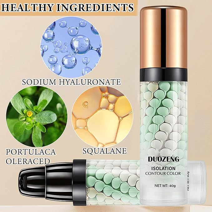 1 Pcs One Step Color Corrector,Natural Isolation Cream,Face Primer Makeup Tricolor Moisturizer,Oil Control & Moisturizing Skin Tone Correcting Primer Concealer Foundation Set B-FemmiqueWomen