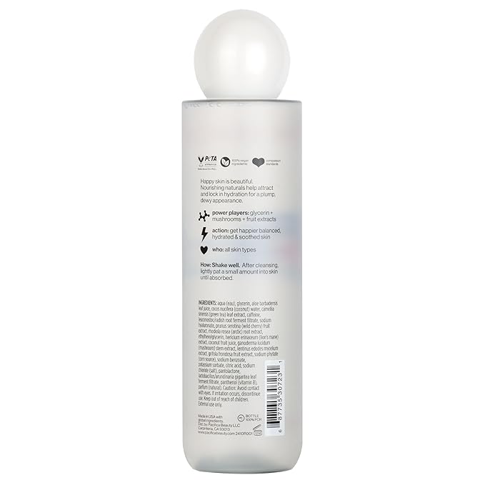 Pacifica Happy Water Hydrating Facial Toner Mist – Vegan Ceramides, Hyaluronic Acid & Electrolytes, Refreshing & Calming for Balanced Skin, Clean Beauty, Vegan, Cruelty-Free, All Skin Types, 4 oz-FemmiqueWomen
