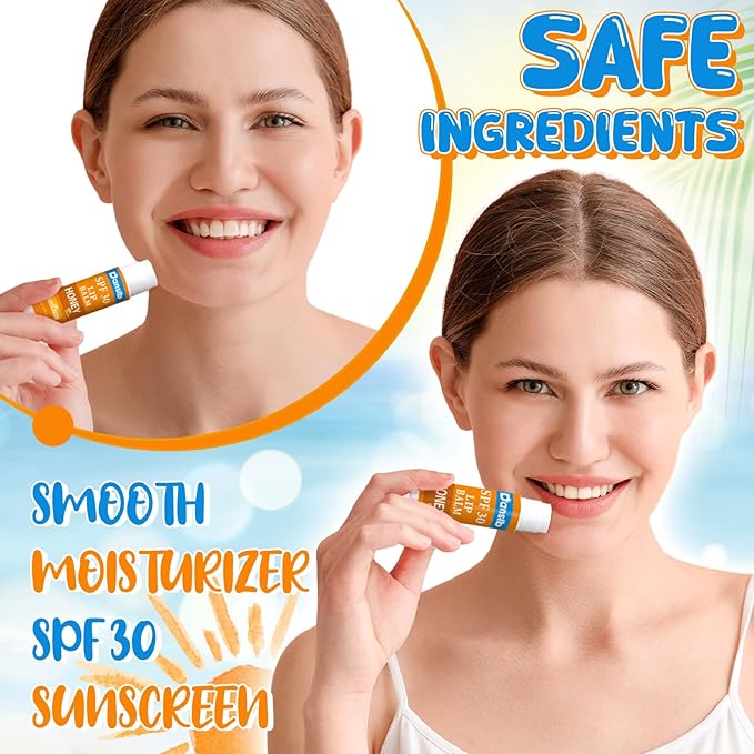 10 Pcs Sunscreen Lip Balms Bulk SPF 30 Lip Balms Stick with Sunscreen Employee Staff Appreciation Gifts Bulk Team Coworkers Christmas Party Gifts for Outdoor Travel Beach-FemmiqueWomen