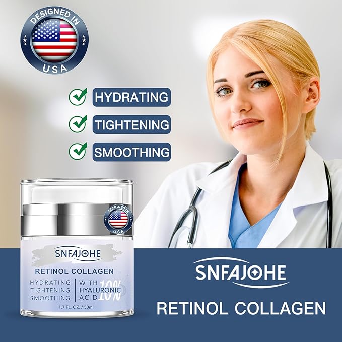 Instant Face Lift Cream with Retinol,Collagen & Hyaluronic Acid,Retinol Face Moisturizer for Wrinkles, Neck & Décolleté, Neck Firming Cream for Women & Men, 1.7 Fl Oz-FemmiqueWomen