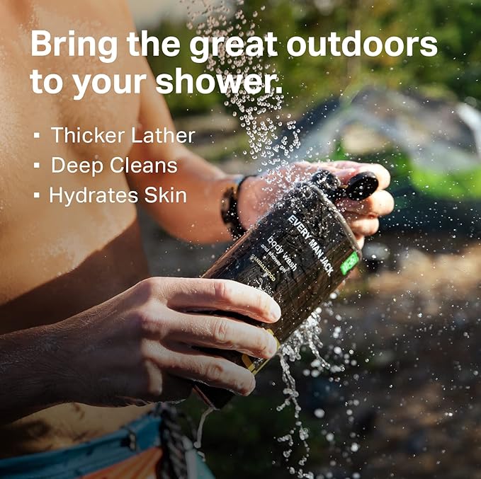 Every Man Jack Hydrating Mens Body Wash - Cleanse, Nourish, and Hydrate Skin with Naturally Derived Ingredients - Paraben Free - Amber + Sandalwood, Pacific Cypress and Coastal Moss - 3pk-FemmiqueWomen