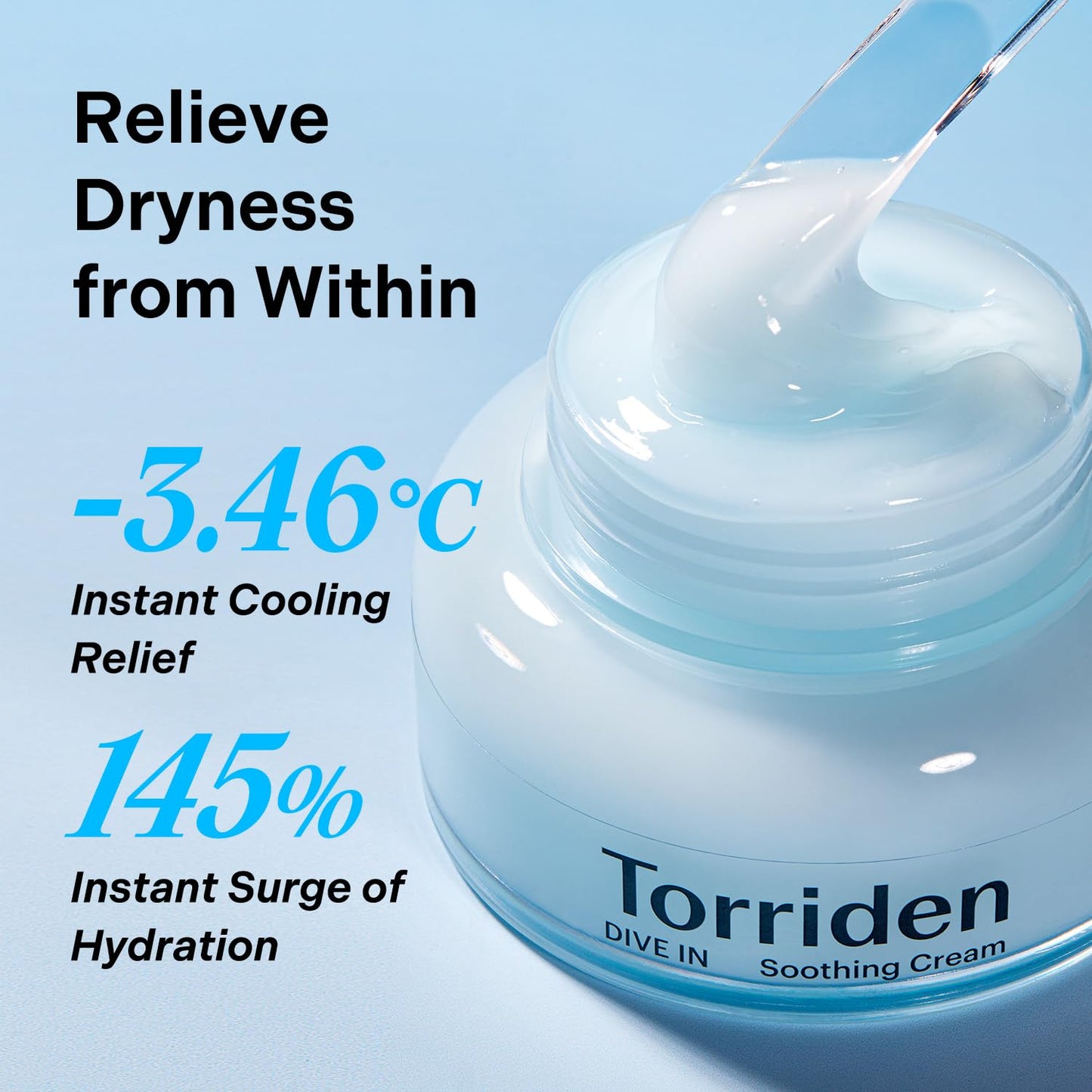 Torriden DIVE IN Hyaluronic Acid Soothing Cream 100ml (3.38 fl. oz) | Revitalizing Facial Moisturizer for Sensitive and Dry Skin | Hyaluronic Acid, Panthenol, Allantoin-FemmiqueWomen