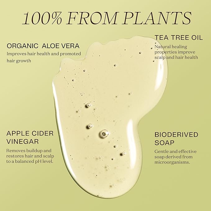 Non Toxic Vegan Shampoo with Organic Ingredients, Apple Cider Vinegar & Tea Tree Oil - Sulfate Free, Color Safe, Paraben Free, Gluten Free, Cruelty Free, pH Balanced-FemmiqueWomen