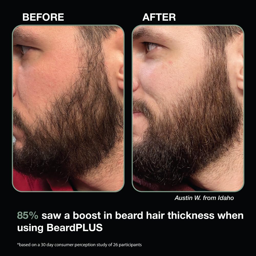 ZEUS BeardPLUS Shampoo for Men, Enhanced Beard Growth & Hair Care Treatment with Biotin & Caffeine to Boost Thickness, Strength, Hydration, and Skin Comfort (Made in USA) 6 oz.-FemmiqueWomen