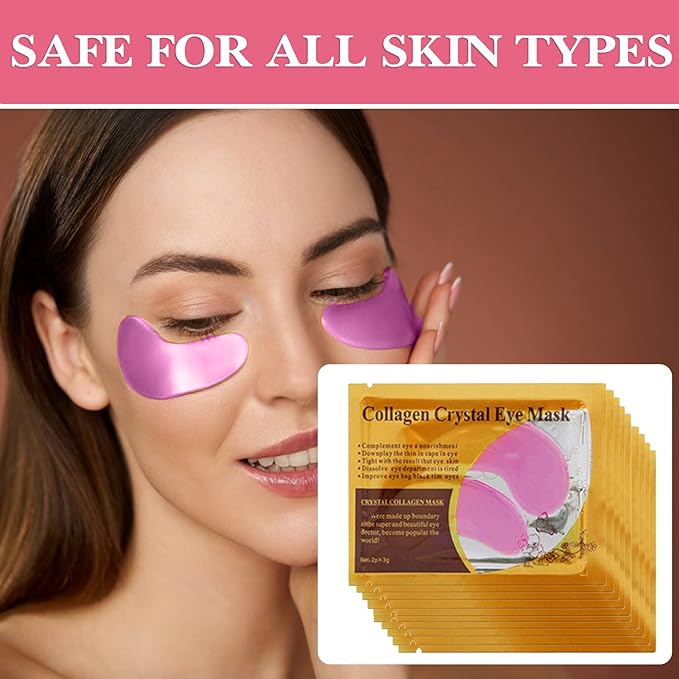 30 Pairs Under Eye Mask,Moisturising Under Eye Patches for Women,Crystal Collagen Eye Gel Pads for Reducing Fine Lines,Puffy Eyes and Dark Circles Under Eye Bags Treatments(Pink)-FemmiqueWomen