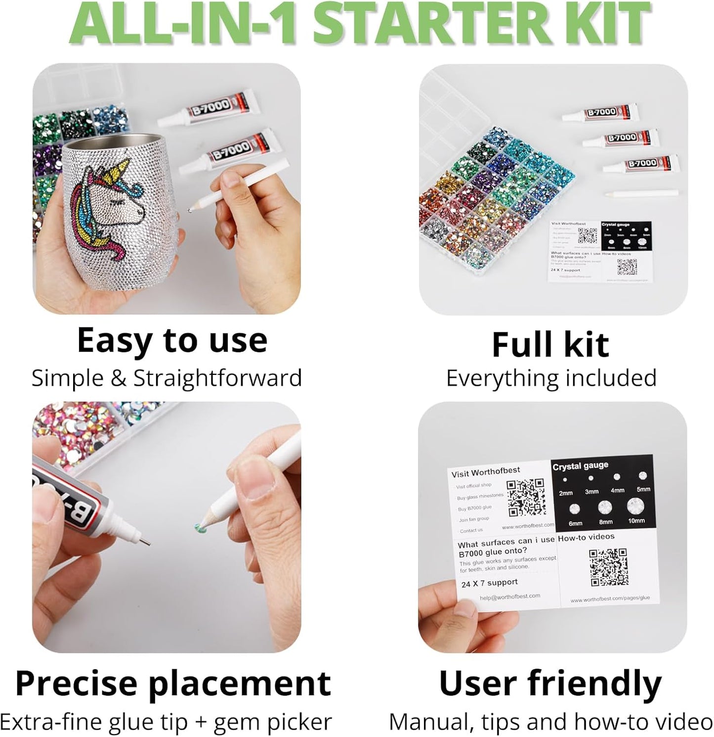 30000Pcs Resin Rhinestones Set for Crafting Bedazzling, Light Green Flatback Gems Jewels for Crafts Clothes Shoes Fabric Outfit Nails Makeup, Flat Back Sage Green Crystal 2-6mm with b 7000 Glue-FemmiqueWomen