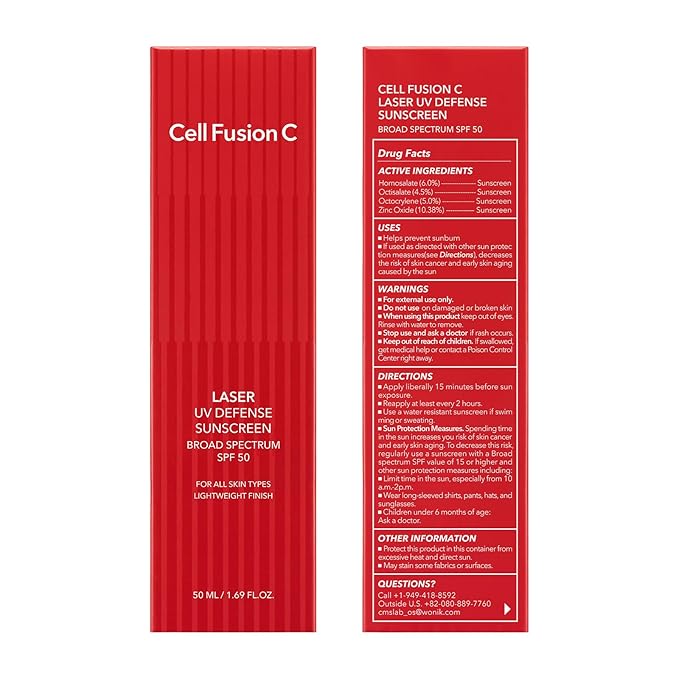 Cell Fusion C Laser UV Defense Face Sunscreen SPF 50, No White Cast and Soft Matt Finish, PDRN & 6 Ceramides Broad Spectrum Korean Sunscreen for Face, 50ml / 1.69 fl.oz-FemmiqueWomen