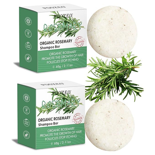 2 Pack Rosemary Hair Shampoo Bar,Deep Cleansing for Scalp Hair Loss Shampoo Soap,Organic Hair Oil Control,Solid Shampoo for Hair Growth, Refreshing and Hydrating Soap for Stocking Stuffers Women Gifts-FemmiqueWomen