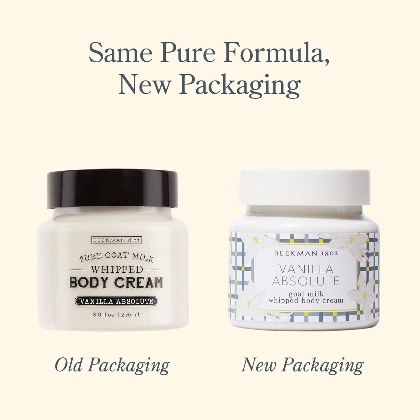 Beekman 1802 Whipped Body Cream, Vanilla Absolute - Scented - 8 oz - Intensely Hydrating & Softens Skin - With Goat Milk - Good for Sensitive Skin - Cruelty Free-FemmiqueWomen