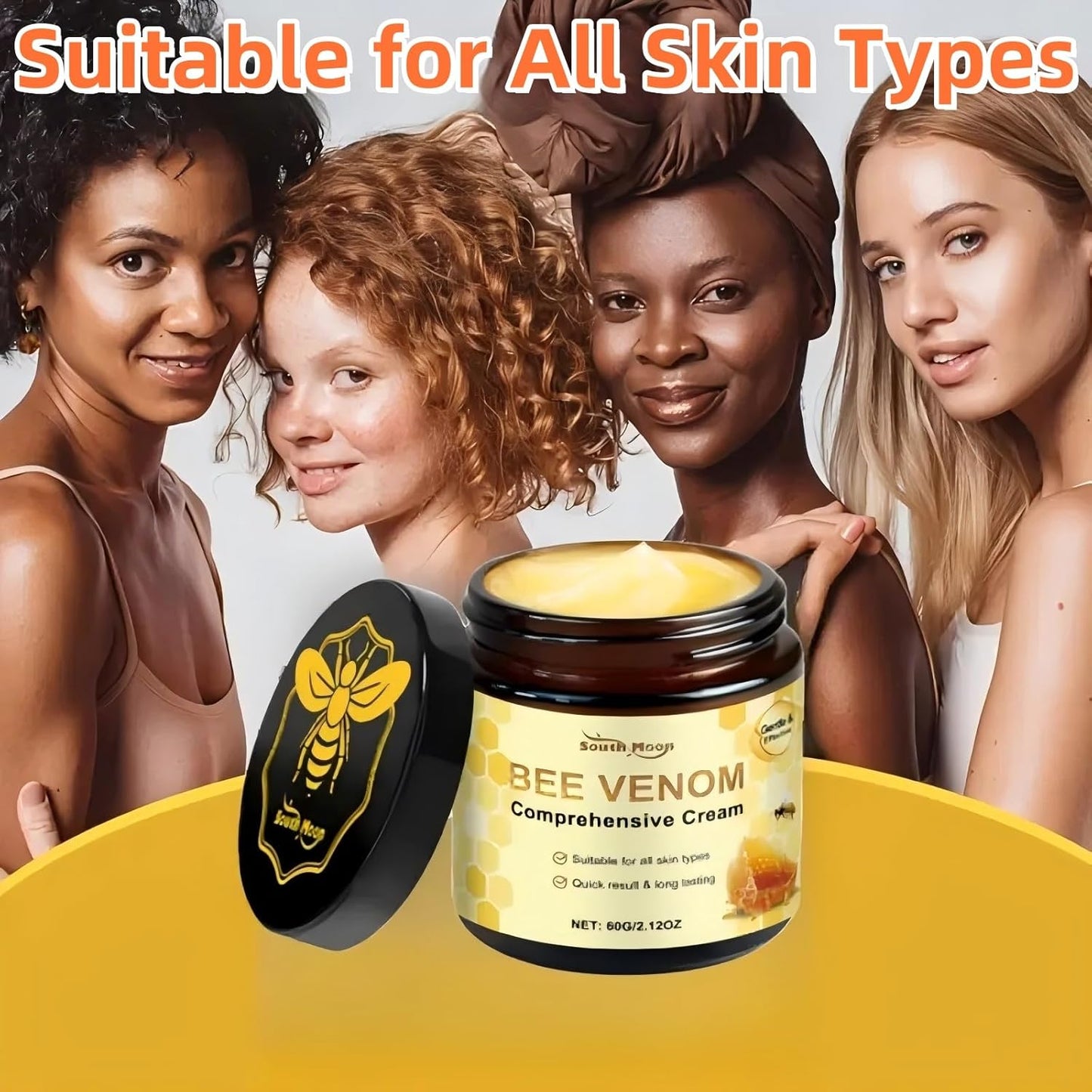 2PCS Bee Venom Skin Treatment Cream, 2025 Bee Venom Comprehensive Cream for All Skin Types, Skincare Treatment Creams, Visibly reduces blemishes-FemmiqueWomen