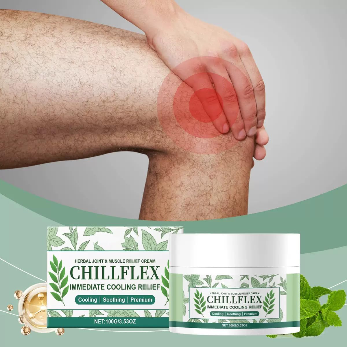CHILLFLEX Menthol Soothing Cream, Joint Activities Throughout The Body,Instant Cooling Gel for Muscle & Joint, Back, Neck, Hands, Feet(1PCS)-FemmiqueWomen