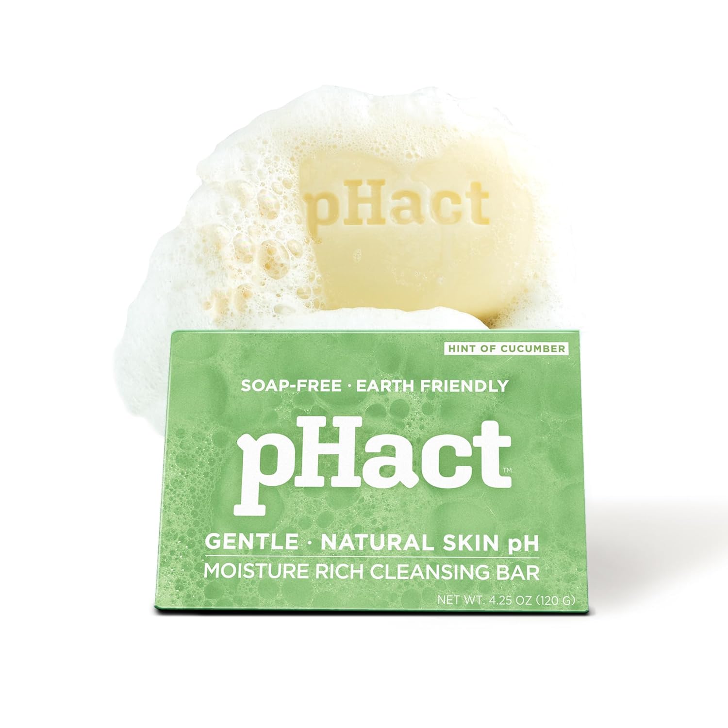 ANDREW LESSMAN pHact Moisture-Rich, Soap-Free Cleansing Bar Cucumber. Natural Skin pH. All Skin Types - Even Sensitive Skin. Hypoallergenic. Dermatologist Tested. 6 - Pack 4.25 oz each-FemmiqueWomen
