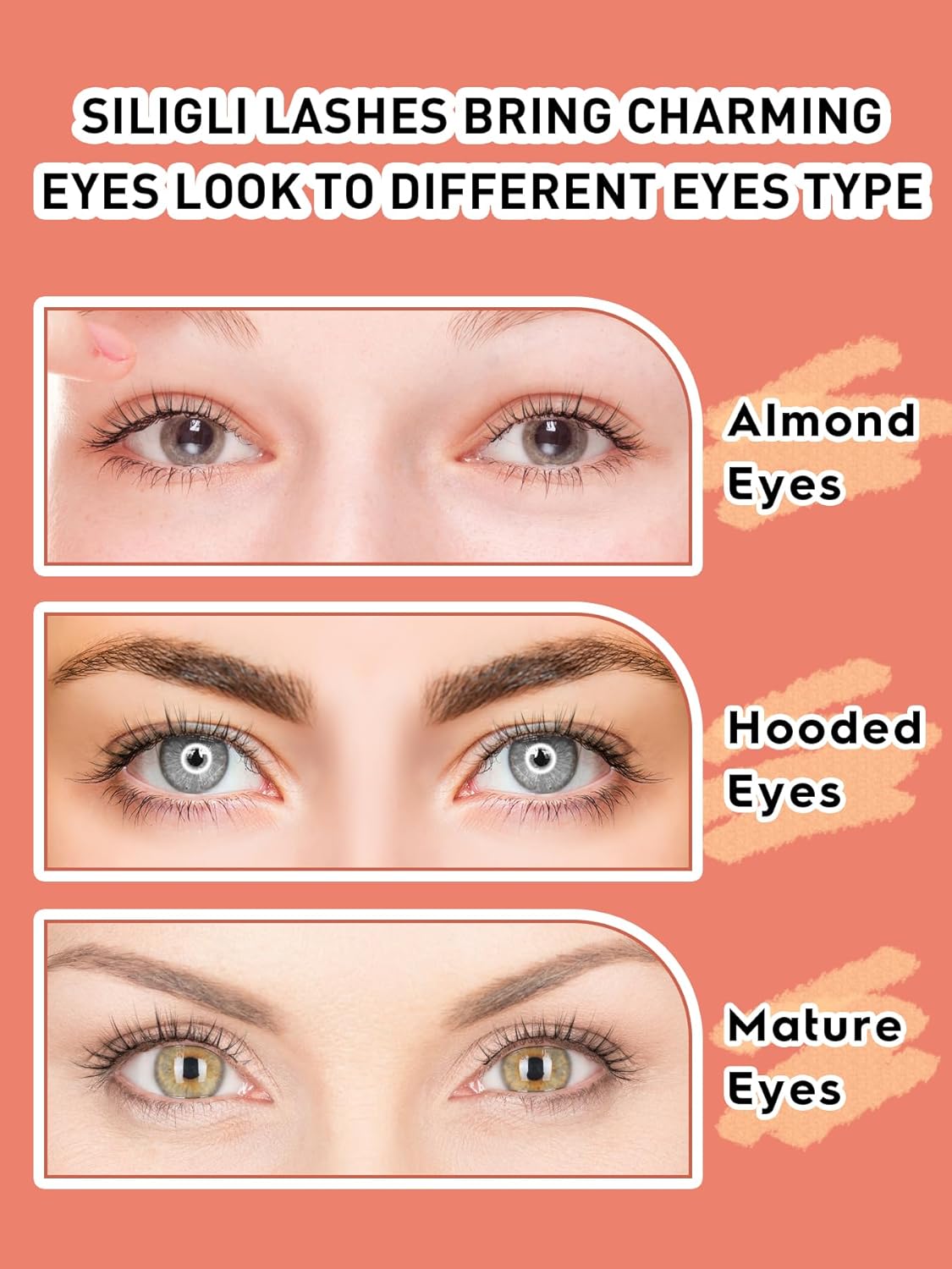 Natural Lashes Eyelashes 10mm Short Mink Lashes Wispy Eyelashes Thinner Band 3D Volume Cat Eye Lashes C Curl False Lashes 7 Pair by Siligli-FemmiqueWomen