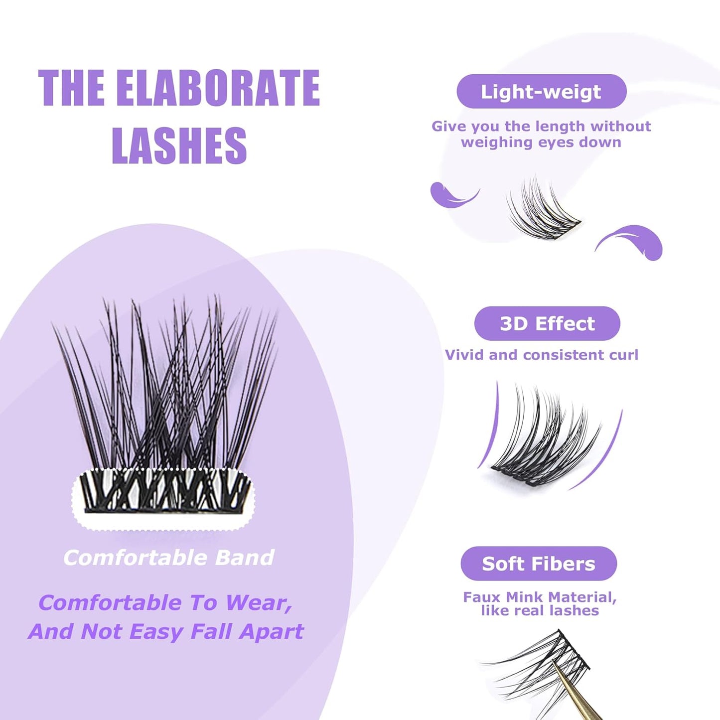GAQQI Lash Clusters, Eyelash Clusters 120PCS C Curl Individual Lashes, Wispy Cluster Eyelash Extension 10-16mm Mixed Length, Natural Looking Cluster Lashes (GQ19, C Curl, 10-16mm)-FemmiqueWomen