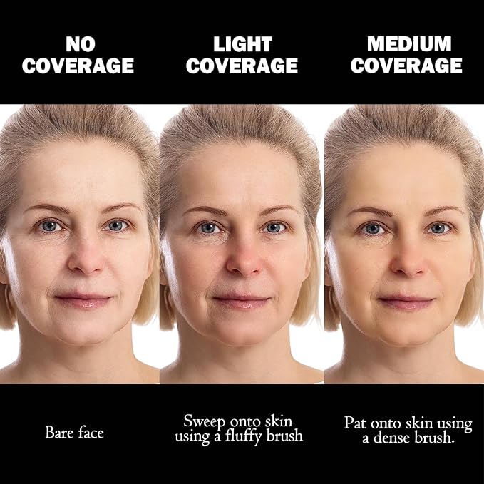 Marbleized Baked Foundation Makeup, Balance and Brighten Color Correcting Powder Foundation - Buildable Light to Medium Coverage - Demi-Matte Natural Finish (#001 FAIR, 0.32 Oz)-FemmiqueWomen