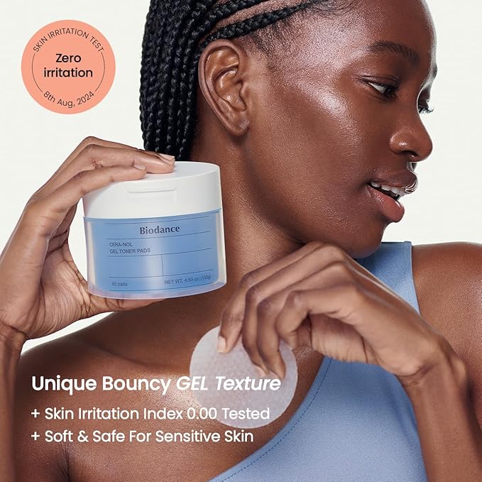 Biodance Cera-NOL Gel Toner Pads, Hydrating & Soothing for Sensitive Skin, Redness Reducing, Gentle Exfoliating Toner Pads, Korean Skincareㅣ4.93 fl.oz.(140g)*60Pads-FemmiqueWomen