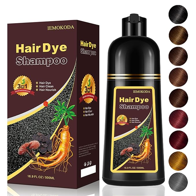 Light Brown Hair Dye Shampoo, 3-in-1 Hair Color Shampoo for Gray Hair Coverage for Women & Men, Natural Brown Shampoo Hair Dye Colors Hair in Minutes, Shampoo Tinte Para El Cabello, Champu Para Canas-FemmiqueWomen