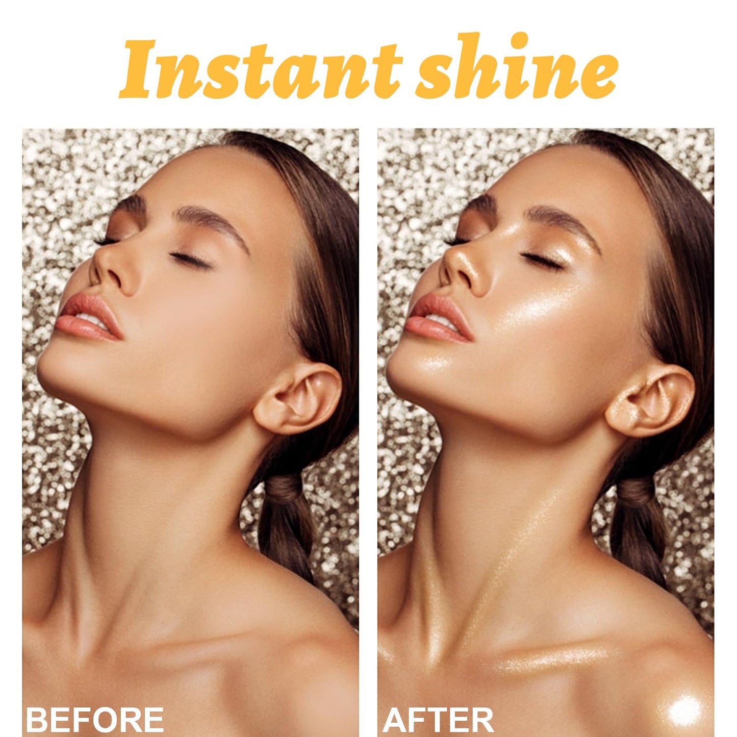 Body Glow Oil, Sunscreen Shimmer Oil, SPF 45 Broad Spectrum, Body Oil with with Coconut Oils, Moisturizing Glow for Face & Body, Liquid Illuminator Highlighter, Water Resistant, 3.72 fl oz (#1 GOLD)-FemmiqueWomen