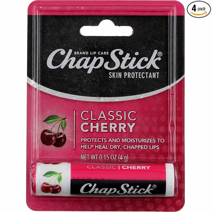0.15 Oz Cherry Flavor Skin Protectant Flavored Lip Balm Tube (Pack of 4)-FemmiqueWomen