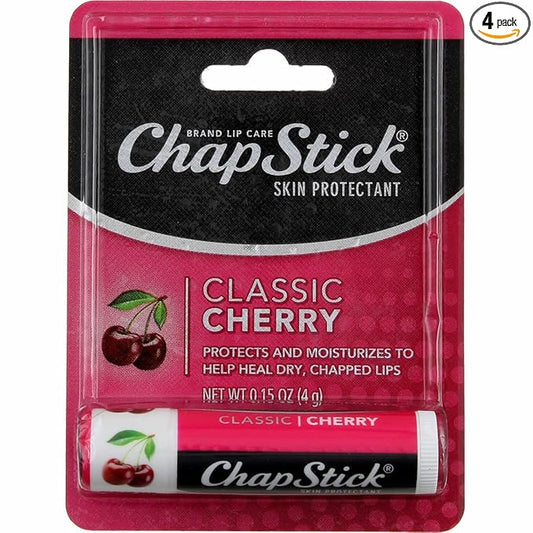 0.15 Oz Cherry Flavor Skin Protectant Flavored Lip Balm Tube (Pack of 4)-FemmiqueWomen