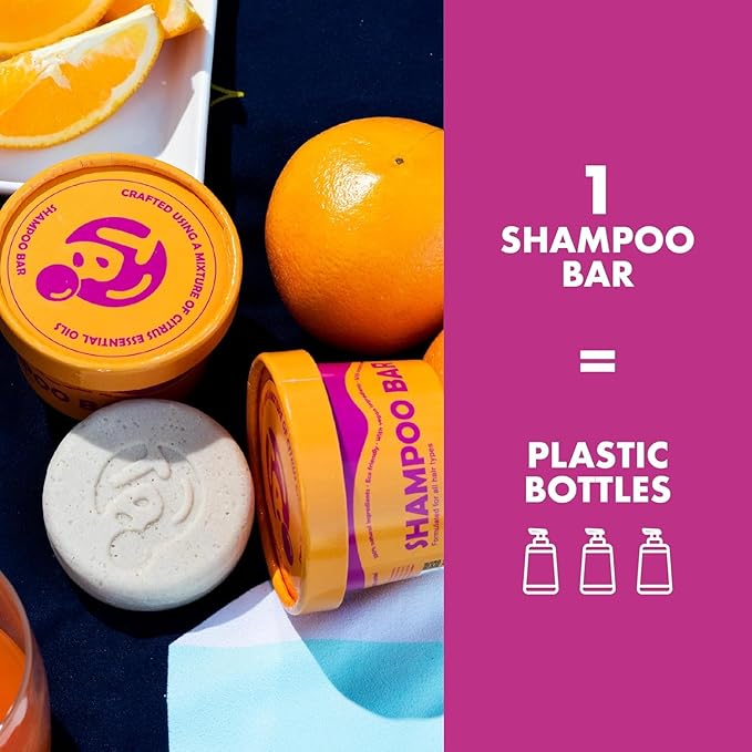 Vitamin B5 + Citrus Essential Oils Shampoo Bar – Dry shampoo for Hair Care - Women & Men – Strengthens Damaged Hair – Natural, Paraben & Sulfate-Free – All Hair Types – Made in USA – 4.5oz (Pack of 2)-FemmiqueWomen