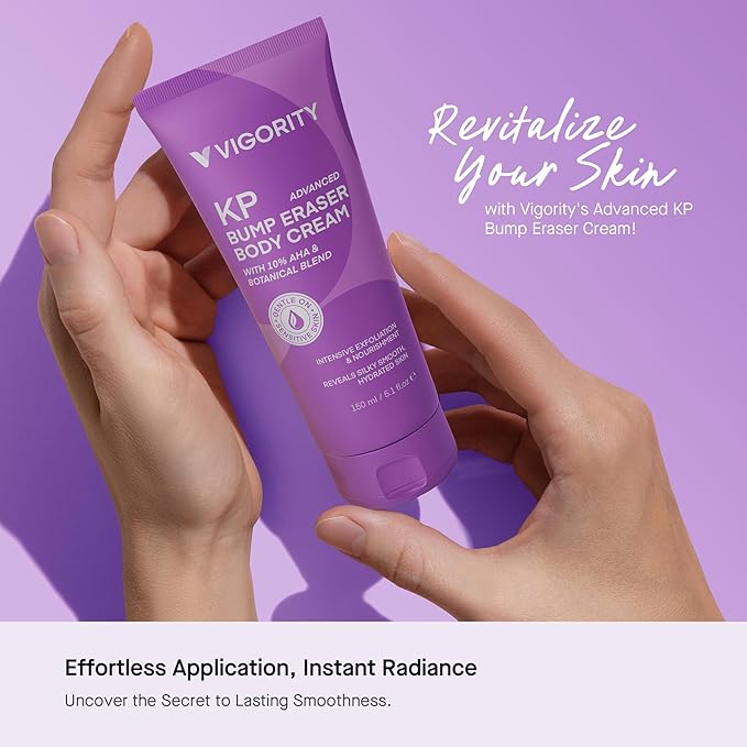 Vigority Keratosis Pilaris Treatment Cream with Lactic Acid – KP Body Bump Exfoliating Moisturizer for Rough, Bumpy, Dry & Flakey Skin, Strawberry Legs – 5.1 Oz-FemmiqueWomen