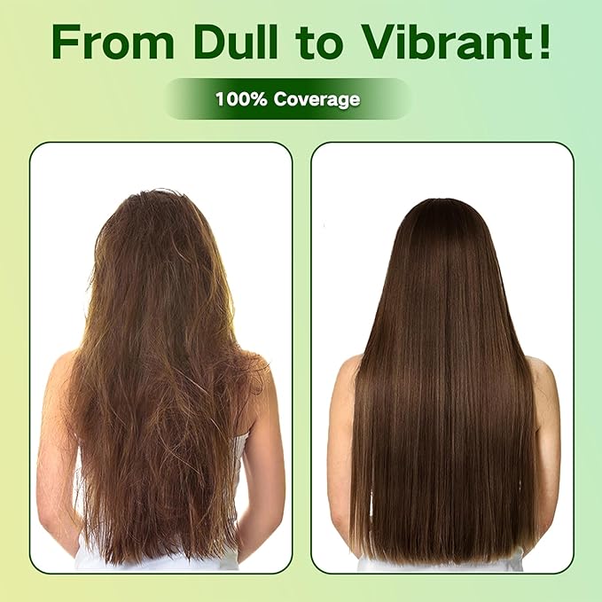 Gray Coverage Color Shampoo - 3-in-1 Color Depositing Shampoo with Herbal Formula, Ammonia-Free Hair Dye for Women & Men, Long-Lasting Root Touch Up (Dark Brown, Lasts 6 Weeks)-FemmiqueWomen