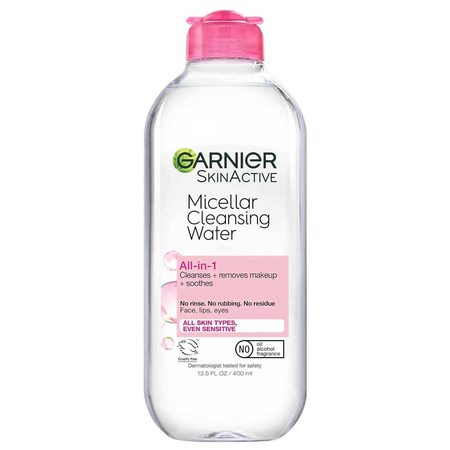 Garnier Micellar Water, Hydrating Facial Cleanser & Makeup Remover, Suitable for Sensitive Skin, Vegan, Cruelty Free, 13.5 Fl Oz (400mL), 1 Count-FemmiqueWomen