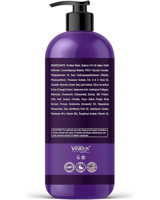 Brass Toning Purple Shampoo for Grey and Silver Hair, Infused with Purple Pigment, Sulfate Free Shampoo for Gray and Silver Hair (16 fl oz)-FemmiqueWomen