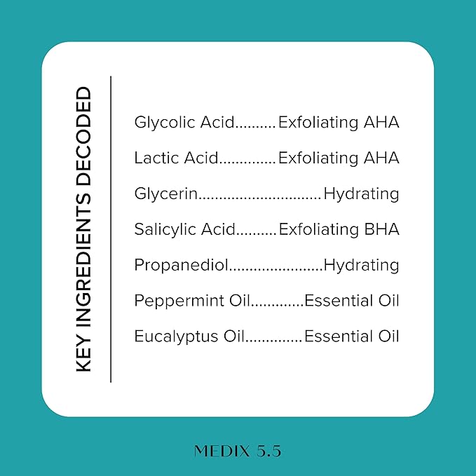 MEDIX 5.5 Body Scrub Skin Care Glycolic Acid Exfoliating Body Cleanser KP Bump Eraser | AHA + Lactic Acid Anti Aging All Skin Type Wash | Keratosis Pilaris & Acne | Body & Face Wash Exfoliate, 2-Pack-FemmiqueWomen