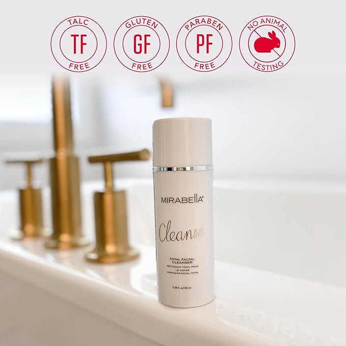 Mirabella Cleanse Total Facial Cleanser - Hydrating Gentle Cream Cleanser for All Skin Types - Face Cleanser & Makeup Remover - Face wash for Sensitive Skin & Oily Skin Formula-FemmiqueWomen