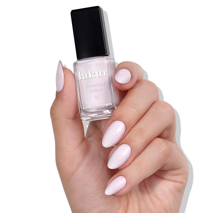 LONDONTOWN lakur Nail Polish - Chip-Resistant, Non-Toxic, Conditions & Hydrates Nails | Glossy Pink Tinted Cream, Ski Bunny, .40 fl oz