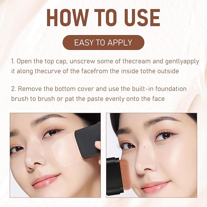 2PCS Long-Lasting Concealer Foundation Stick, Creamy Full Coverage, Hydrating Olive & Camellia Formula for Dark Circles (05deep wheat)-FemmiqueWomen