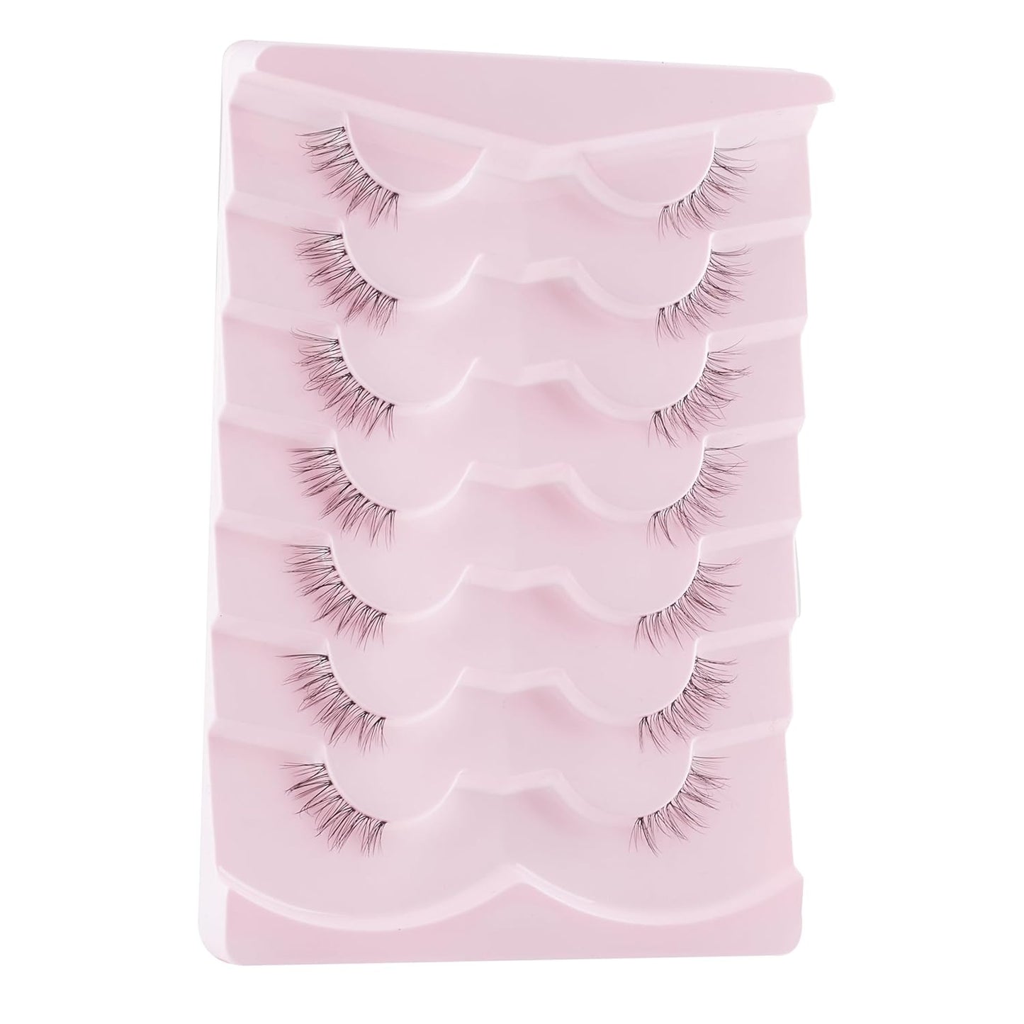 Natural Half Lashes Cat Eye Eyelashes 13MM False Eyelashes Natural Corner Lashes Wispy 3D Volume Half Eyelashes Pack with Thin Cotton Band 3/4 Lashes Extension 7 Pair Siligli-FemmiqueWomen