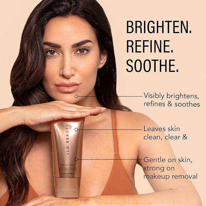 JLO Beauty That Hit Single Face Wash Cream, Antioxidant Rich Gel Cleanser & Makeup Remover Skin Care Formula Gentle Pore Cleansing Daily Facial Cleanser to Support Smooth, Radiant Skin, 5 Oz-FemmiqueWomen