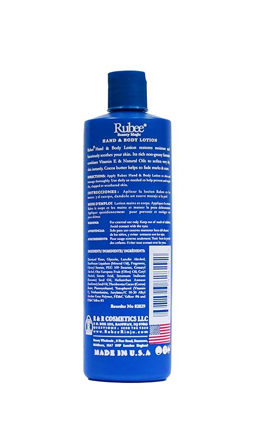 RUBEE Body & Hand Lotion - Pack of 6 Non-Greasy Lotion for Women & Men - 16oz for Extremely Dry Skin - Vitamin E Moisturizer-FemmiqueWomen