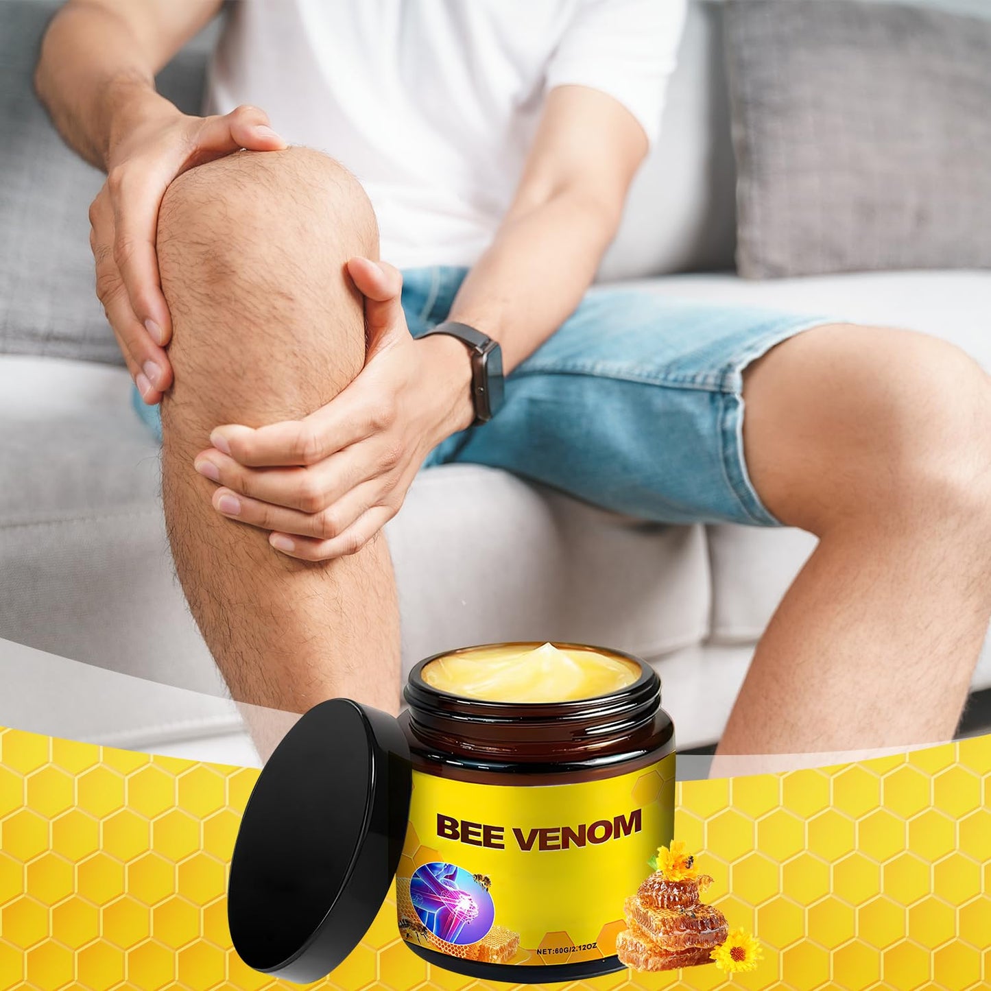 Bee Venom Cream,Advanced Joint Cream,New Bee Venom Professional Cream for Back, Knee, Hands, Neck, Feet(2PCS)-FemmiqueWomen