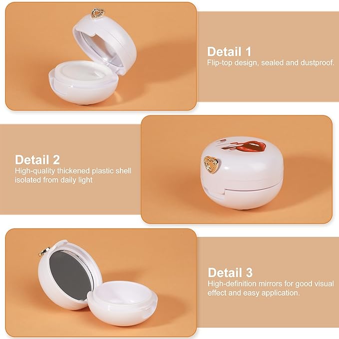 2 Pack Lip Balm Containers,Plastic Portable Empty Lip Balm Container with Mirror and Silicone Lip,Empty Lipstick Dispenser Box for Travel,Home-FemmiqueWomen