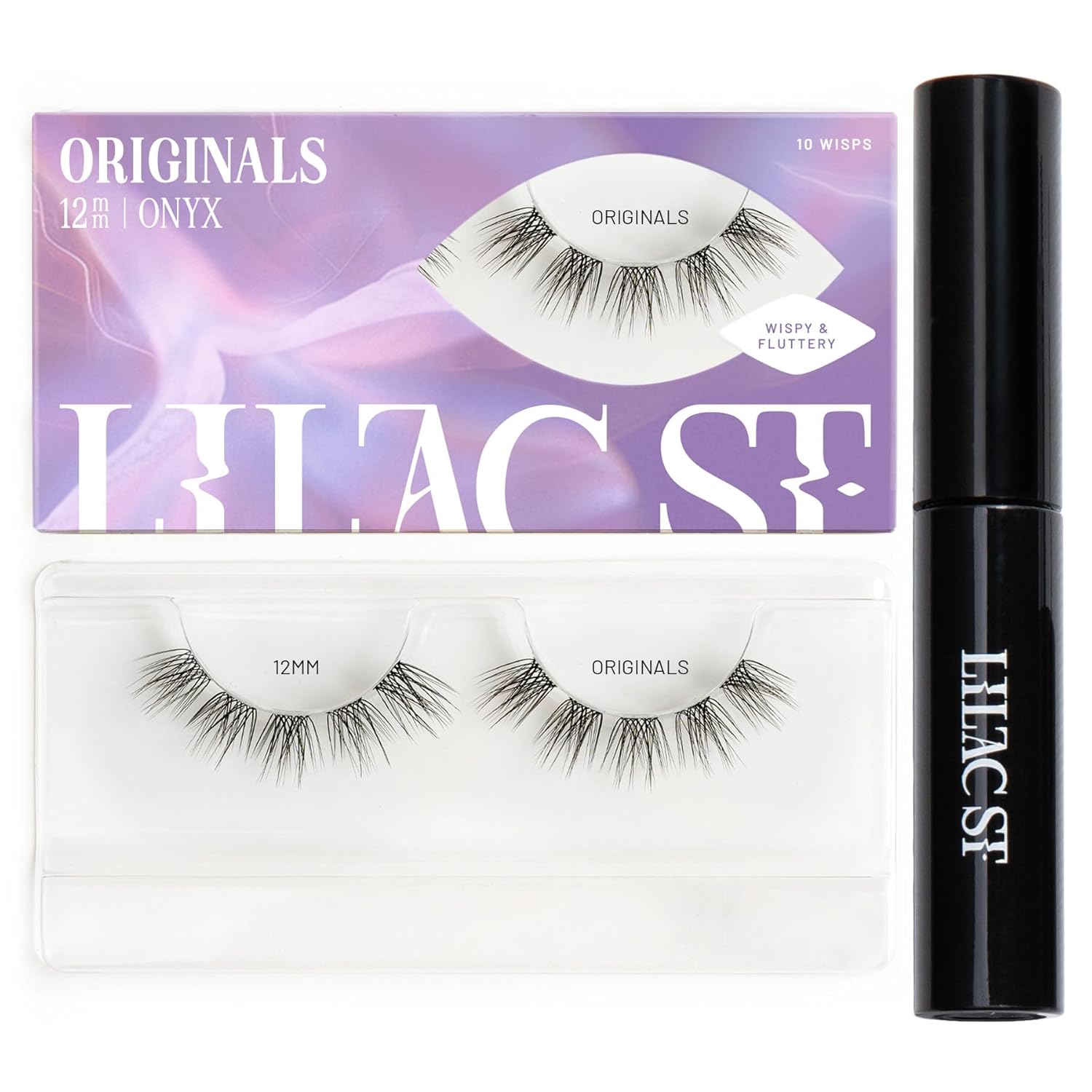 Lilac St - Original Lashes (12mm) & Eternal Bond Black Lash Glue - Soft, Natural Look - Long-Lasting, Lightweight, Reusable - Vegan & Cruelty Free-FemmiqueWomen