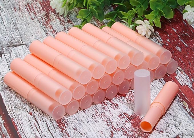 0.14oz Empty Flavored Lip Balm Container Tubes Plastic Homemade Moisturizing Lip Stick with Caps Bulk Fit for Women Adult DIY Making Supplies, 25 Count (Pink)-FemmiqueWomen